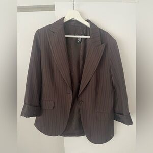 New York & Company Brown Pinstripe Blazer